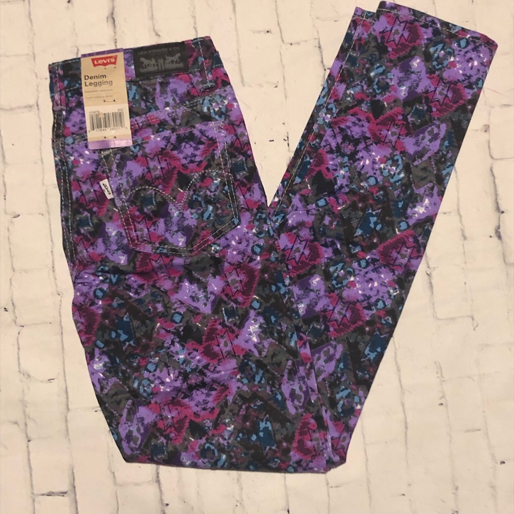 Girls Levi’s jeans 10 regular adjustable waist denim legging stretchy geoisle